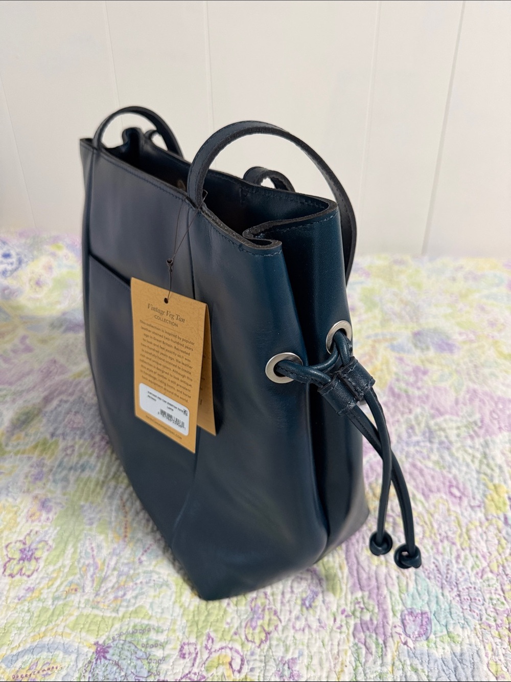 Patricia Nash Vintage Veg tan Everton tote Lapis P970333 NEW with Dust cover - Picture 4 of 16